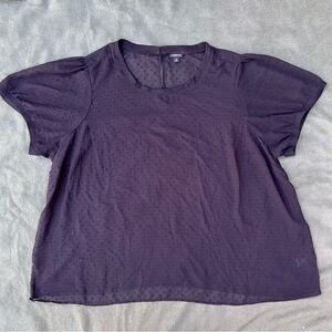 Sheer Swiss Dot Black Blouse